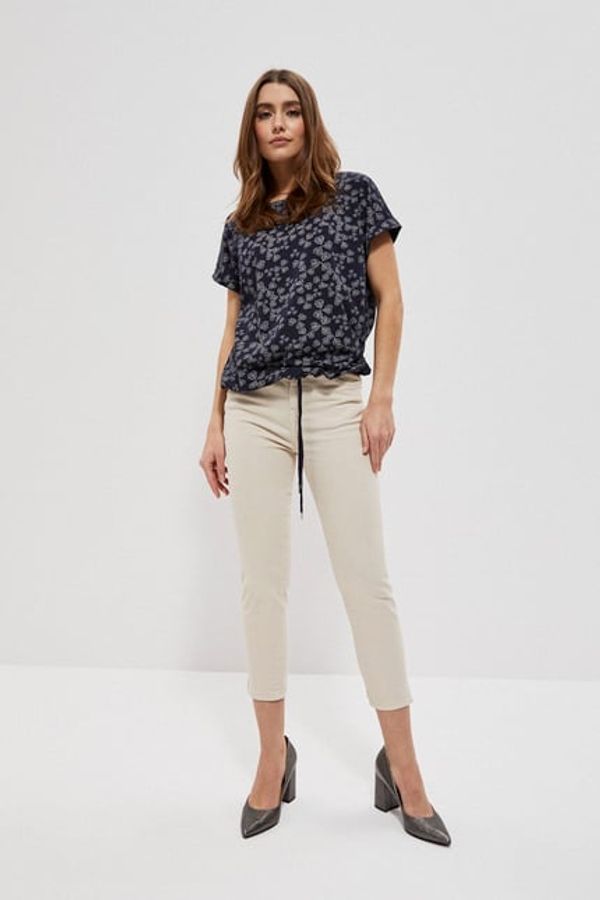 Moodo 7/8 glatke hlače - bež