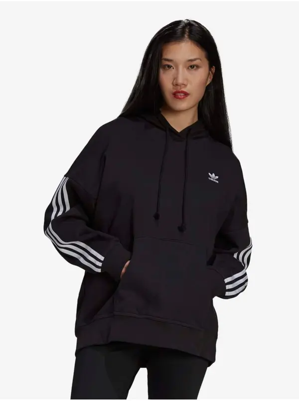 Adidas adidas Originals Dukserice i džemperi s kapulja - adidas W Adicolor Classics Oversized Hoodie Crna