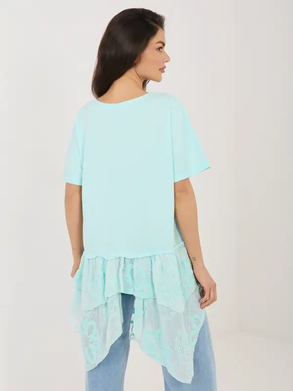 Italy Moda Asimetrična bluza boje mente