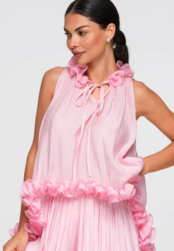 Ombre Asimetrična bluza s volanima
