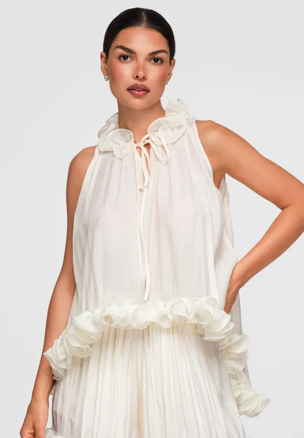 Ombre Asimetrična ombre bluza s volanima