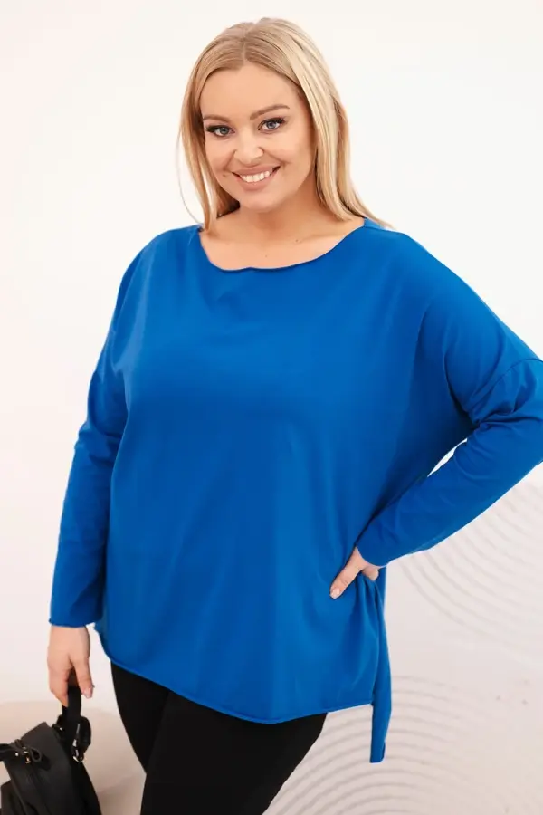 Kesi Asimetrična plus size bluza s dugim rukavima