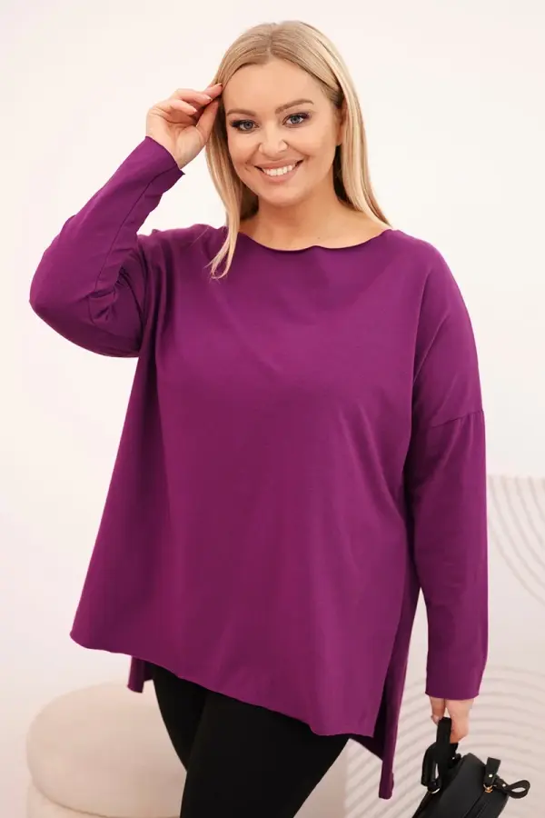 Kesi Asimetrična plus size bluza s dugim rukavima