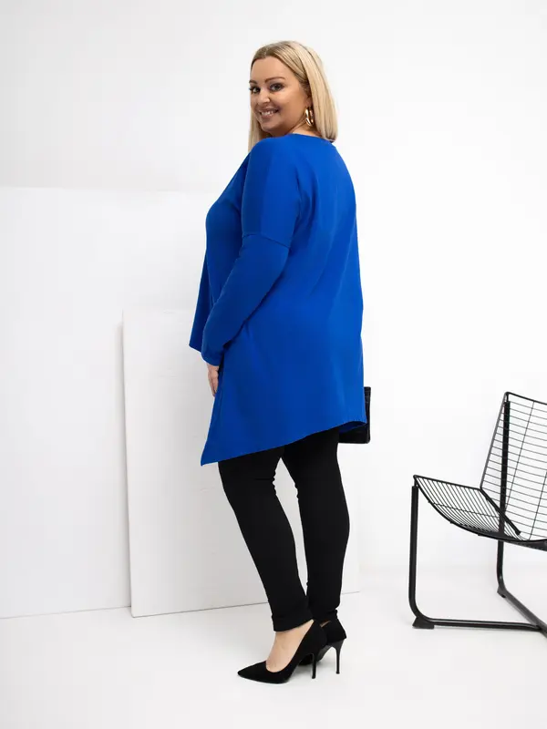 RELEVANCE Asimetrična plus size bluza u kobalt boji