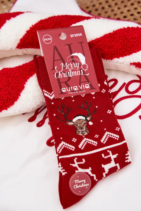 Aura.via Aura.via božićne čarape s motivom sobova