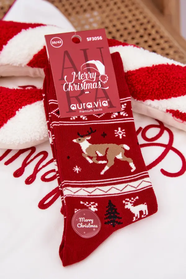 Aura.via Aura.via božićne čarape s motivom sobova