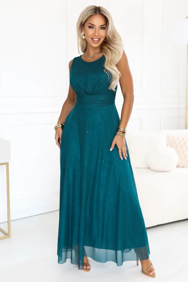 numoco basic AVELINE MAXI haljina s brokatnim tilom
