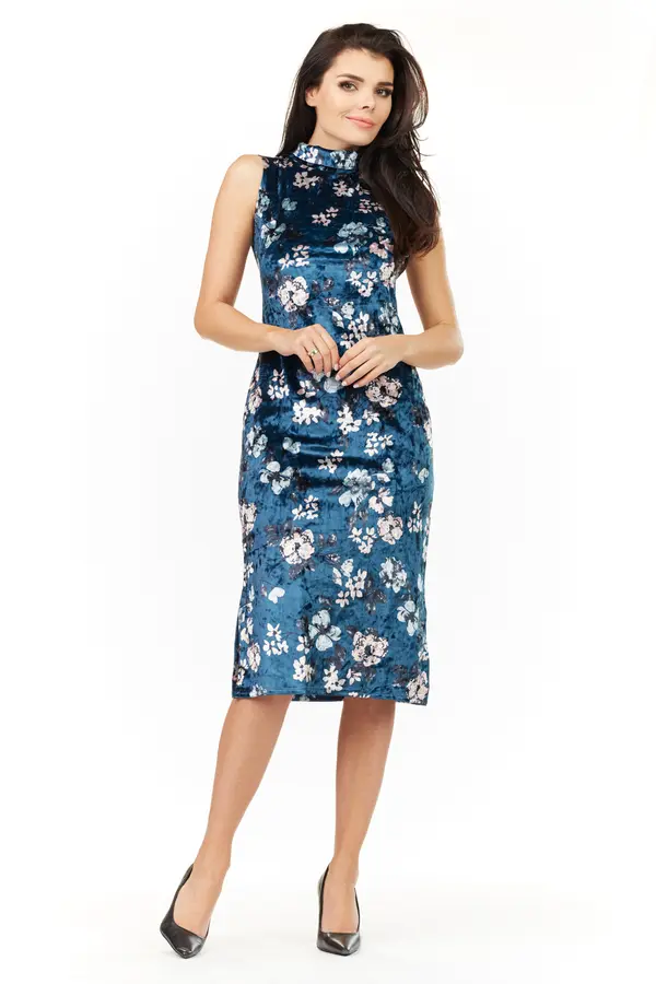 Awama Awama Woman's Dress A202 Navy Blue