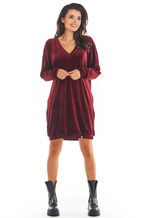 Awama Awama Woman's Dress A378 Claret