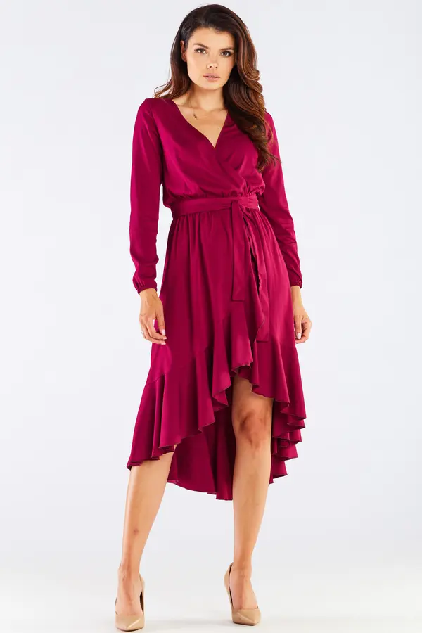 Awama Awama Woman's Dress A456 Claret