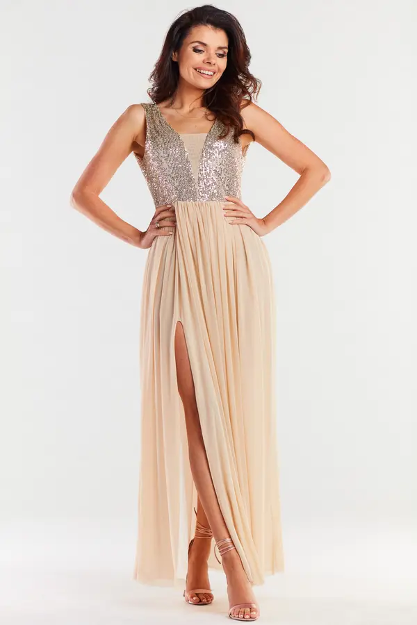 Awama Awama Woman's Dress A486 Beige