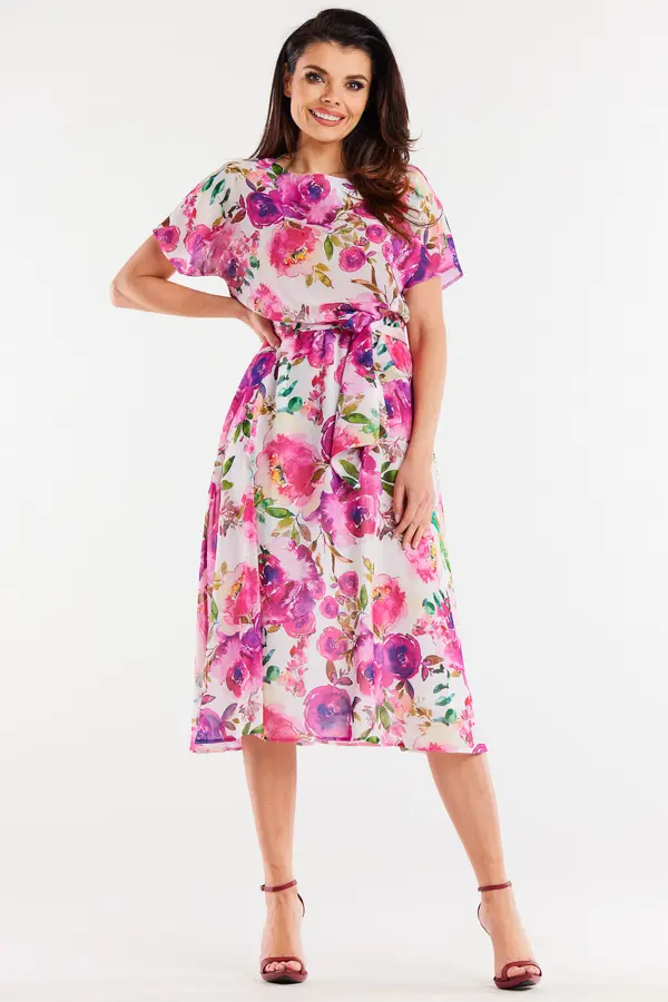 Awama Awama Woman's Dress A510 Pink/White