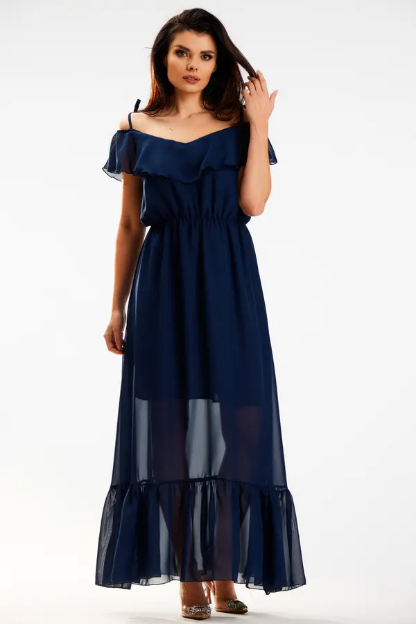 Awama Awama Woman's Dress A573 Navy Blue