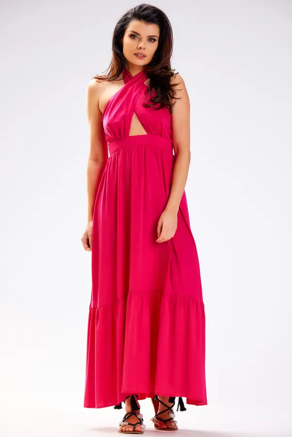 Awama Awama Woman's Dress A583 Fuchsia