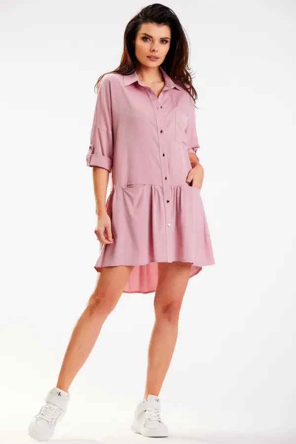 Awama Awama Woman's Dress A584 Dirty Pink