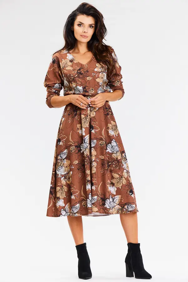 Awama Awama Woman's Dress A666 Brown