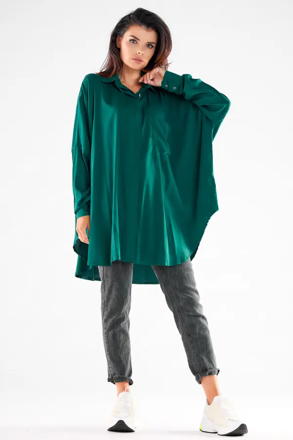 Awama Awama Woman's Shirt A528 Bottle Green