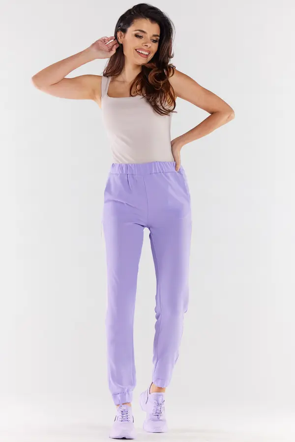 Awama Awama Woman's Trousers A498 Violet/Beige