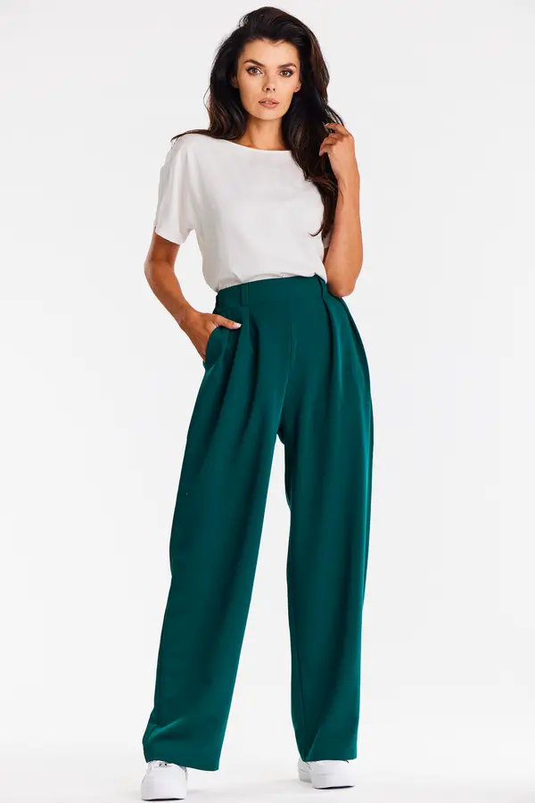Awama Awama Woman's Trousers A674 Bottle Green