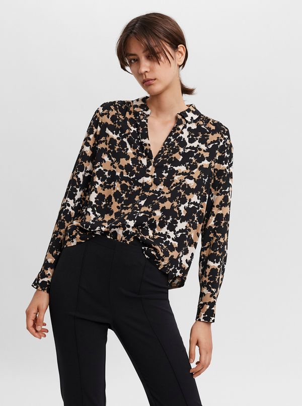 AWARE by VERO MODA AWARE by VERO MODA Brown-black patterned shirt VERO MODA Rio - Women