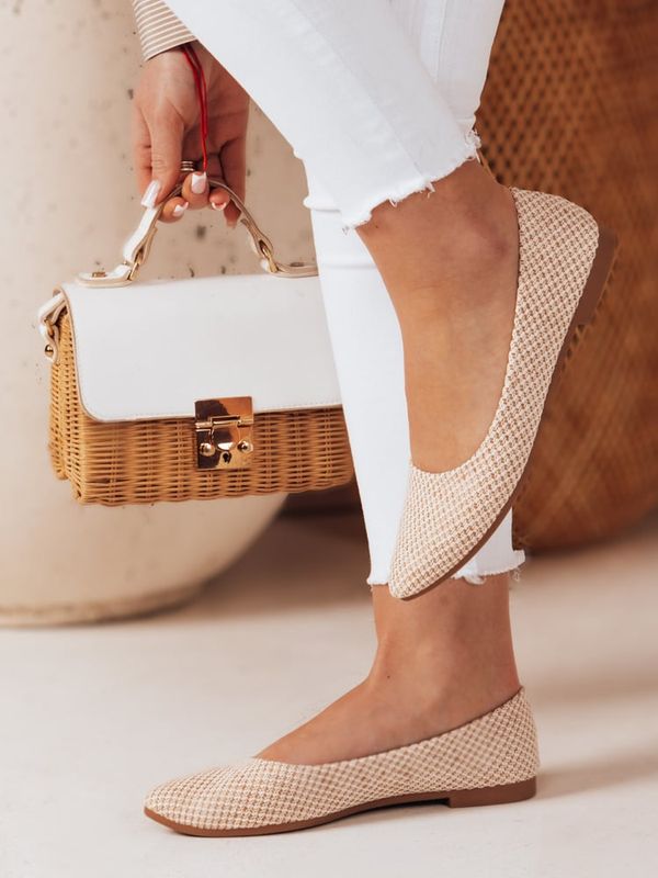 DStreet Baleriny damskie na płaskim obcasie GLAMINO białe Dstreet