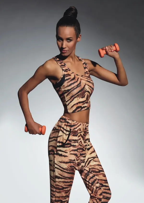 Bas Bleu Bas Bleu Crop top COOL-TOP 30 sporty with animal print