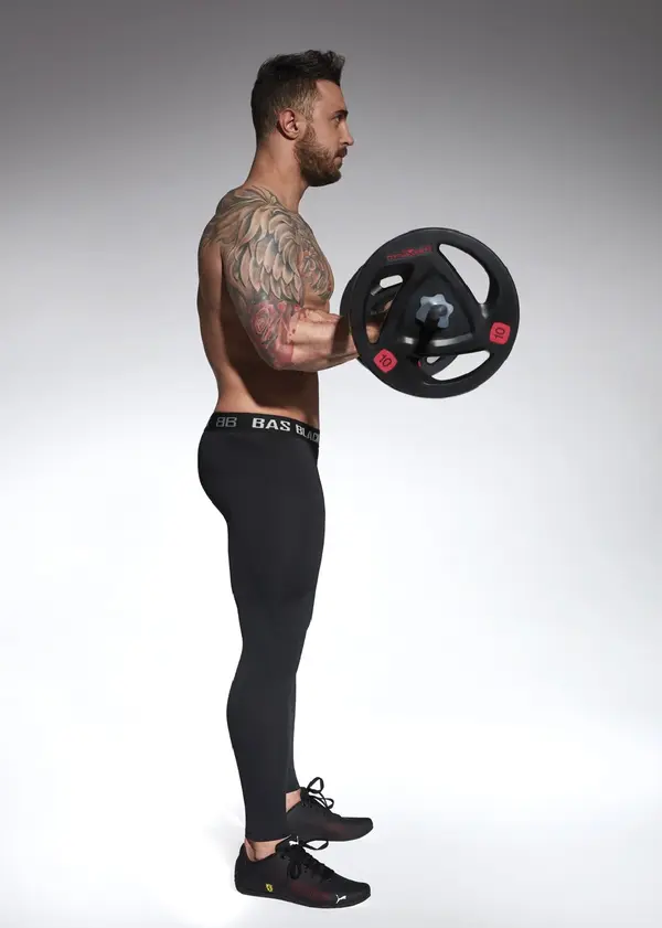 Bas Bleu Bas Bleu EVERGYM men's black sports leggings with a drawstring waistband
