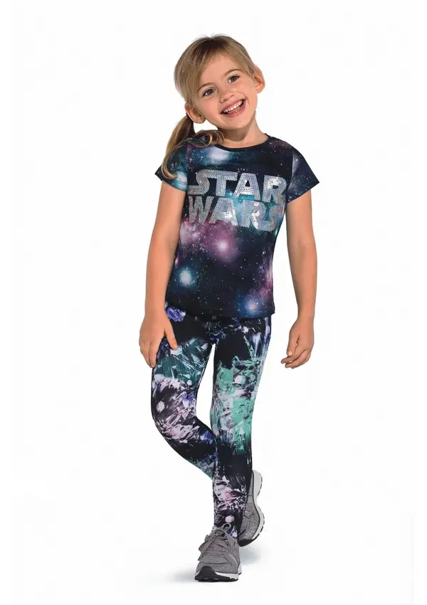 Bas Bleu Bas Bleu Girls' leggings ROXI stretchy with a colorful print