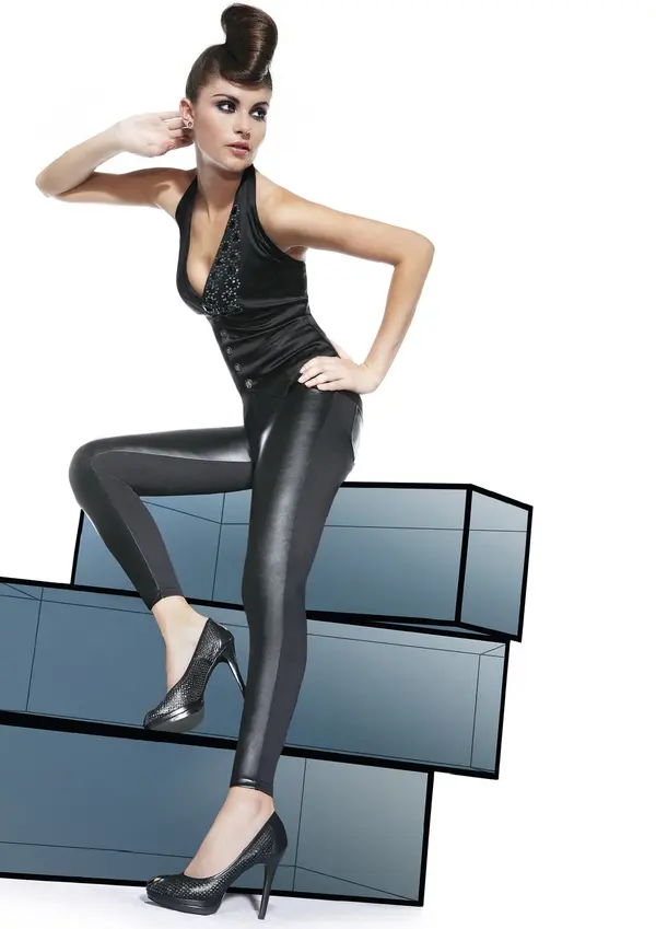 Bas Bleu Bas Bleu INGRID casual women's leggings with leather pockets