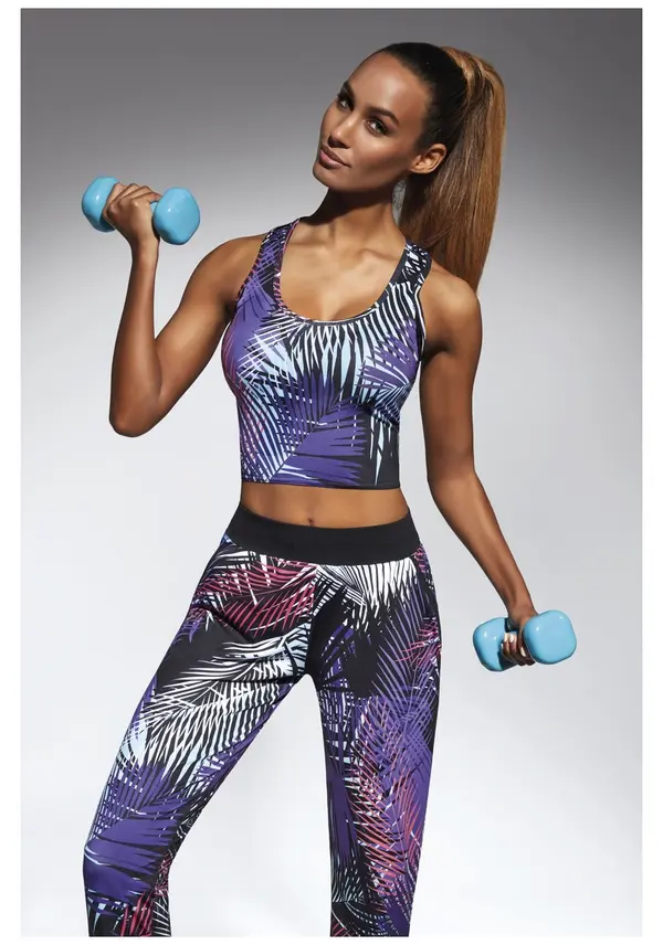 Bas Bleu Bas Bleu JAMAICA-TOP 30 sporty crop top with a fashionable print