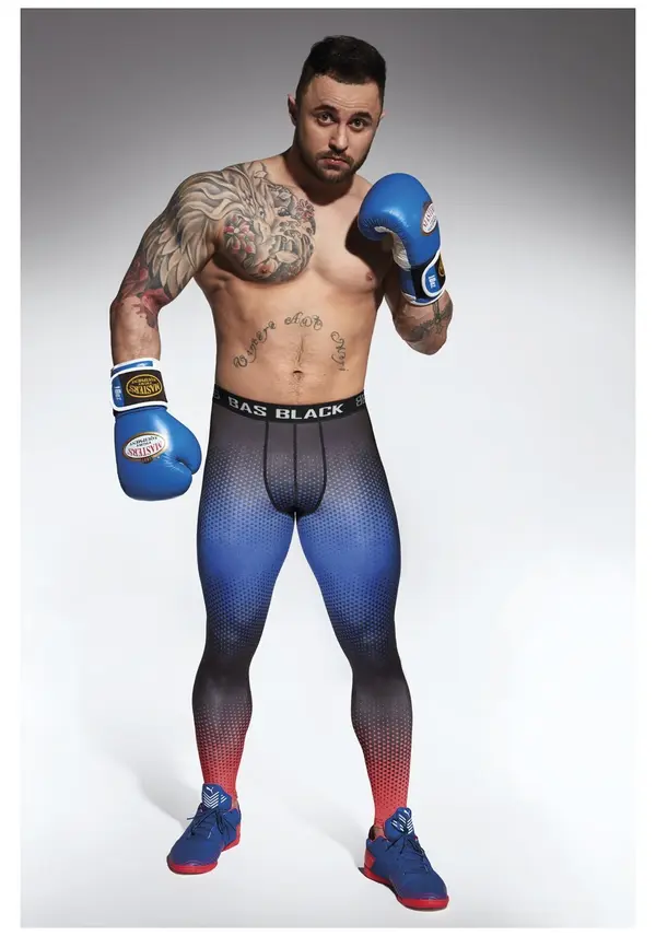 Bas Bleu Bas Bleu QUANTUM men's functional sports leggings with a drawstring waistband