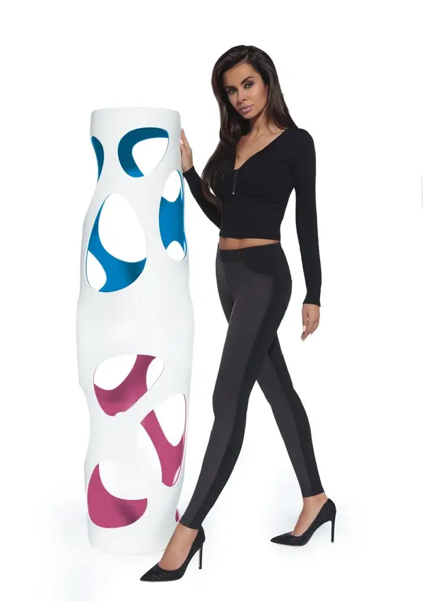 Bas Bleu Bas Bleu Women's leggings HELEN two-color made of combined materials