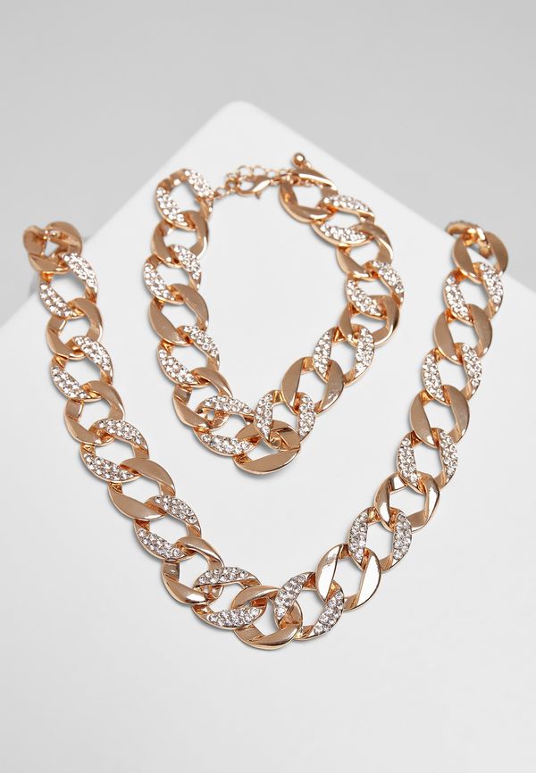 Urban Classics Basic set of gold diamond necklaces and bracelets