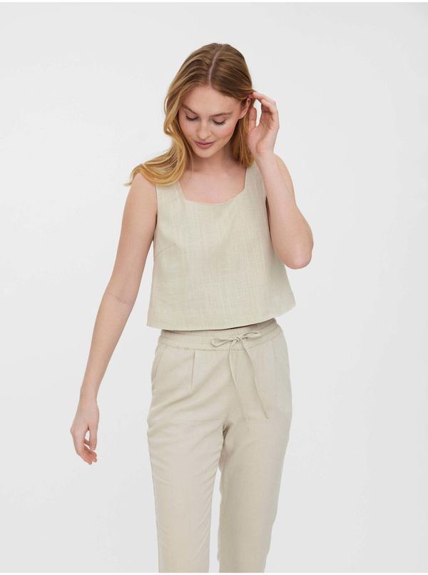 Vero Moda Beige loose cropped tank top VERO MODA Josie - Women