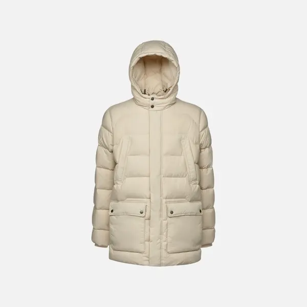 GEOX Beige Men's Quilted Jacket Geox Elver - Mens