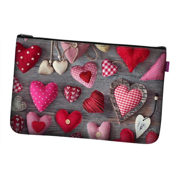 Bertoni Bertoni Unisex's Pocket Cosmetic Bag Valentine Hearts
