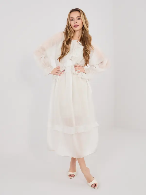 Italy Moda Bež boho mini haljina prevelike veličine