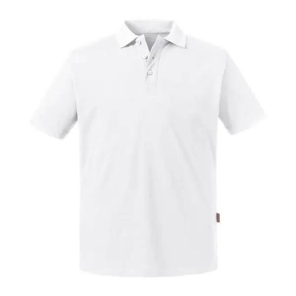 RUSSELL Biała koszulka męska polo Pure Organic Russell