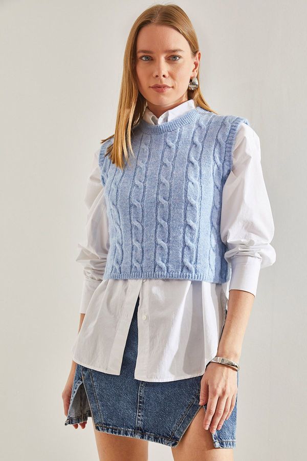 Bianco Lucci Bianco Lucci Women's Hair Braided Knitwear Blouse