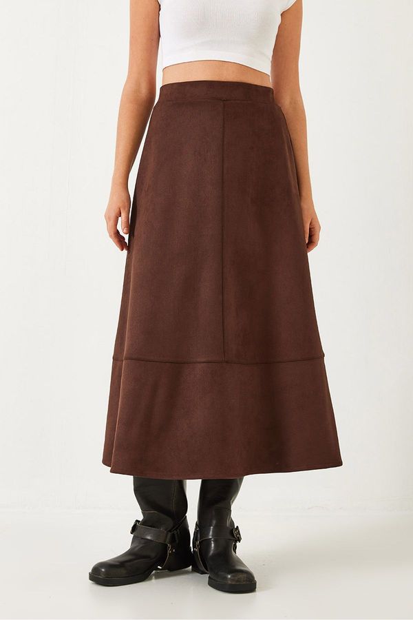 Bianco Lucci Bianco Lucci Women's Piece Detailed Suede Skirt