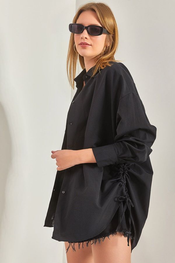 Bianco Lucci Bianco Lucci Women's Side Gathered Shirt