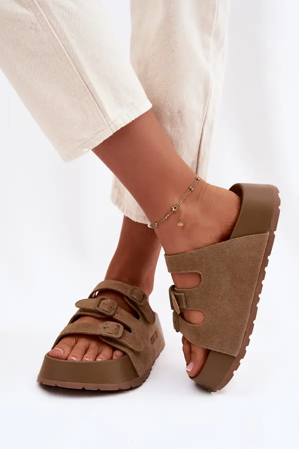BIG STAR SHOES BIG STAR Debele sandale na platformi s resicama