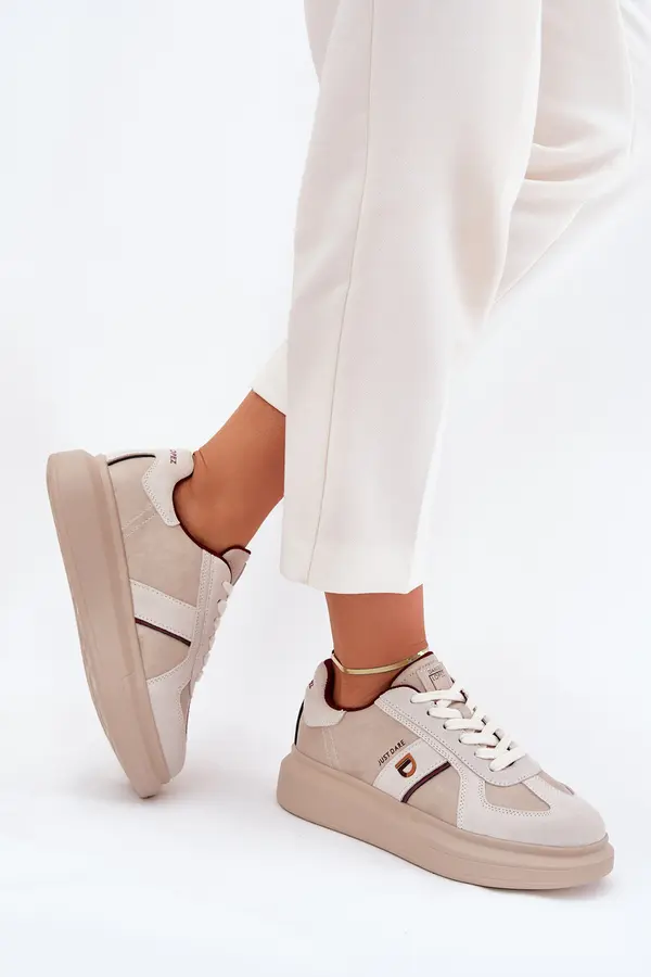 Daniel Lopez Just Dare BIG STAR SHOES Ladies Leather Sneakers On Platform Big Star By Daniel Lopez