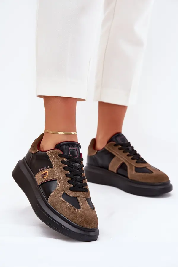 Daniel Lopez Just Dare BIG STAR SHOES Leather Women's Platform Sneakers Big Star By Daniel Lopez