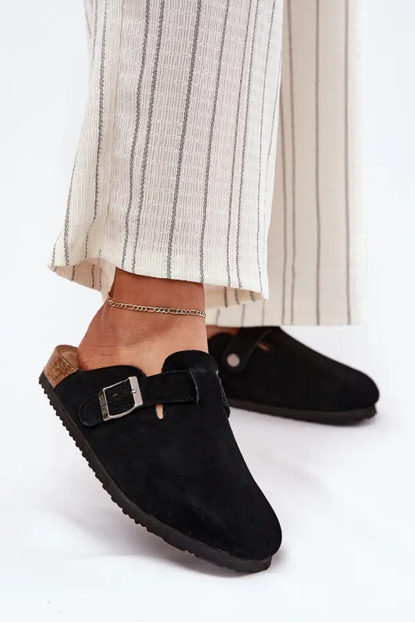 BIG STAR SHOES BIG STAR SHOES Suede Ladies Clogs With Buckle Big Star