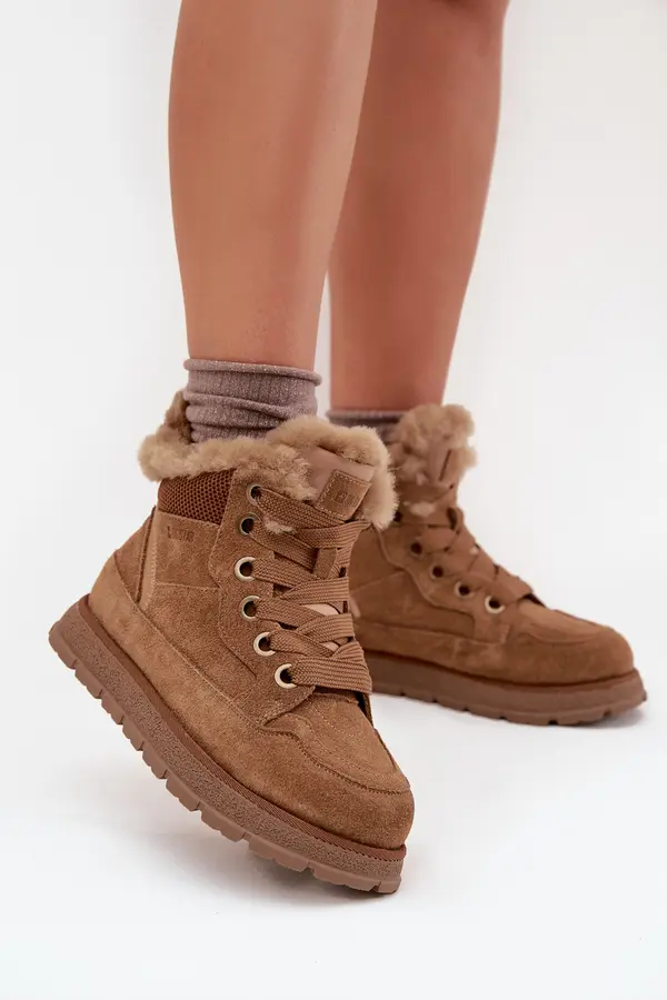 BIG STAR SHOES BIG STAR SHOES Suede Snow Boots Women's Platform With Fur Big Star