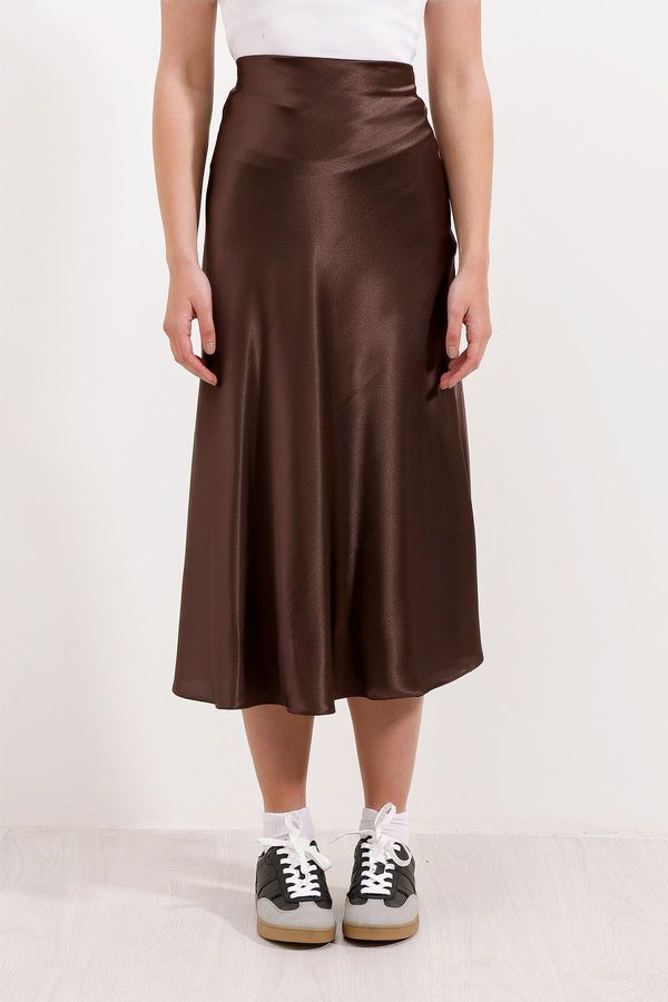 Bigdart Bigdart 15806 Satin Skirt - Brown