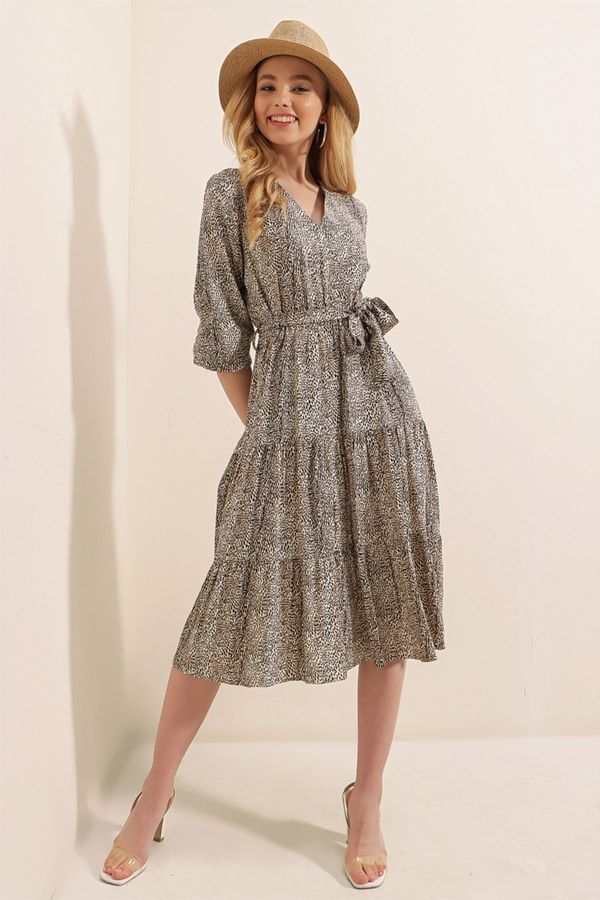 Bigdart Bigdart 2320 haljina s dvostrukim kopčanjem - Ecru