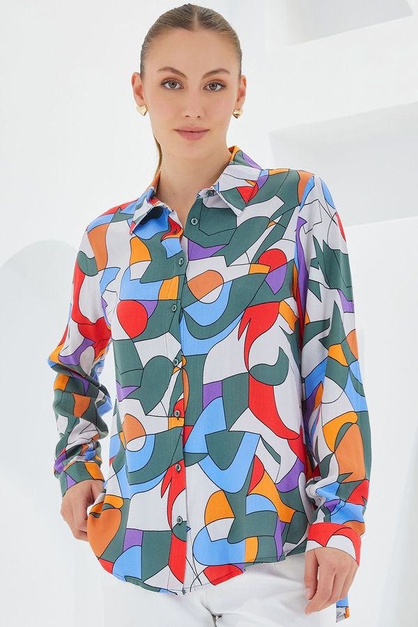 Bigdart Bigdart 3721 Graphic Patterned Shirt - E.khaki