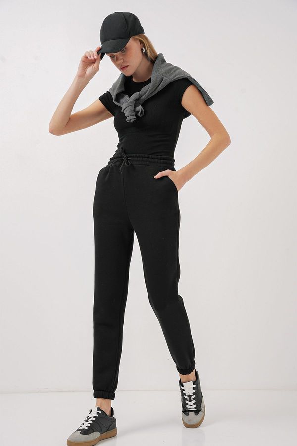 Bigdart Bigdart 55450 Three Yarn Sweatpants - Black